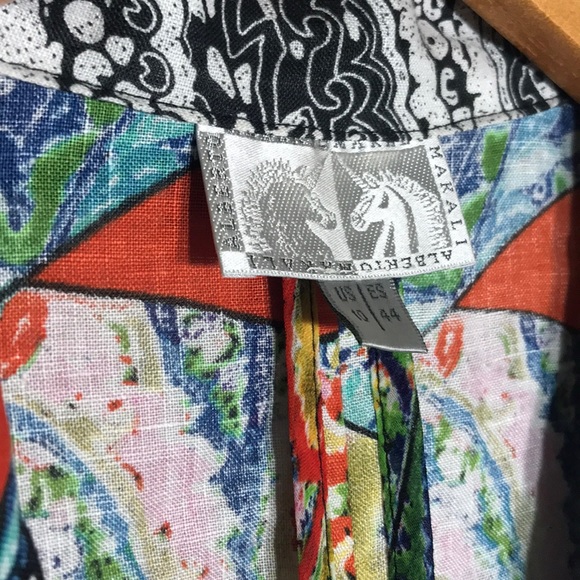 Alberto Makali Abstract Print Linen blazer - Picture 4 of 4